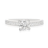 Anillo de Compromiso Diamante Central .52 ct, Diamantes Laterales .20 ctw