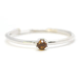 Anillo Oro Blanco con Citrina .05 ct