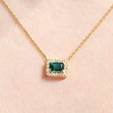 Collar Esmeralda .70 ct con Diamantes .15 ctw