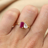 Anillo You & Me con Rubí y Topacio Cristal