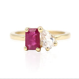 Anillo You & Me con Rubí y Topacio Cristal