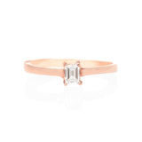 Solitario Oro Rosa Diamante Baguette .25 ct