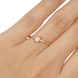 Solitario Oro Rosa Diamante Baguette .25 ct