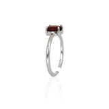Solitario Oro Blanco Granate Oval 1.00 ct