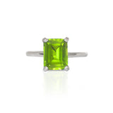 Solitario Oro Blanco Peridoto 1.70 ct