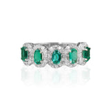 Churumbela Oro Blanco Esmeraldas 2.50 ctw y Diamante .60 ctw