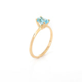 Solitario Oro Amarillo Topacio Azul 1.00 ct