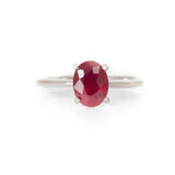 Solitario Oro Blanco Rubí Oval 1.80 ct