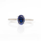 Solitario Oro Blanco Zafiro Oval .65 ct