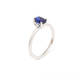 Solitario Oro Blanco Zafiro Oval .65 ct