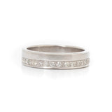 Argolla Oro Blanco 5mm con Diamantes . 20 ctw