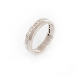 Argolla Oro Blanco 5mm con Diamantes . 20 ctw