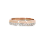 Argolla Dama Oro Combinado 4mm con Diamantes .20 ctw