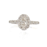 Anillo de Compromiso Diamante Oval .50 ct Diamantes Halo-Pavé .25 ctw