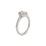 Anillo de Compromiso Diamante Oval .50 ct Diamantes Halo-Pavé .25 ctw