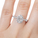 Anillo de Compromiso Diamante Oval .50 ct Diamantes Halo-Pavé .25 ctw