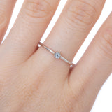 Anillo Oro Blanco con Aquamarina .05 ct.