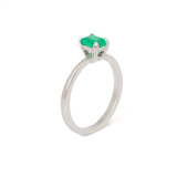 Solitario Oro Blanco Esmeralda .70 ct