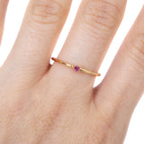 Anillo Oro Amarillo con Turmalina Rosa .05 ct