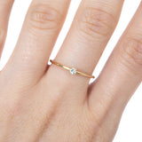 Anillo Oro Amarillo con Aquamarina .05 ct