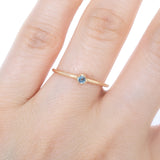 Anillo Oro Amarillo con Topacio Azul .05 ct