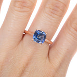 Solitario Oro Rosa Zafiro Cushion 2.15 ct