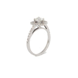 Anillo de Compromiso Halo con Diamantes Laterales .76 ctw