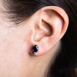 Broquel en Oro Blanco con Zafiro 2.00 ctw y Diamante .06 ctw