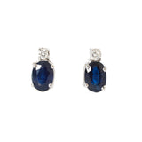Broquel en Oro Blanco con Zafiro 2.00 ctw y Diamante .06 ctw