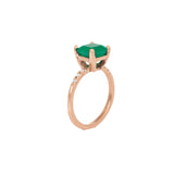Anillo Oro Rosa Esmeralda 1.90 ct y Diamantes .06 ctw