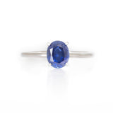 Solitario Oro Blanco Zafiro Oval 2.00 ct