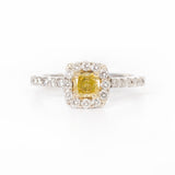 Anillo de Compromiso Halo con Diamante Canario .35 ct