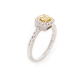 Anillo de Compromiso Halo con Diamante Canario .35 ct
