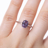 Solitario Oro Blanco con Alejandrina 1.60 ct