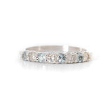Churumbela Oro Blanco Diamante .20 ctw y Aguamarina .25 ctw
