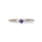 Anillo Oro Blanco con Zafiro .05 ct