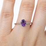 Solitario Oro Blanco Amatista 1.00 ct