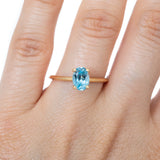 Solitario Oro Amarillo Topacio Azul 1.00 ct