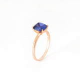 Solitario Oro Rosa Zafiro Cushion 3.00 ct