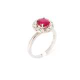 Anillo Oro Blanco Rubí 1.75 ct y Diamantes .50 ctw