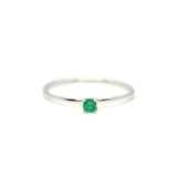Anillo Oro Blanco con Esmeralda .05 ct