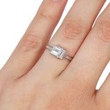 Anillo Oro Blanco Cluster Baguettes .60 ctw