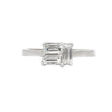 Anillo Oro Blanco Cluster Baguettes .60 ctw