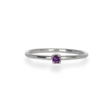 Anillo Oro Blanco con Amatista .05 ct