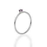 Anillo Oro Blanco con Amatista .05 ct