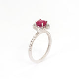 Anillo Oro Blanco Rubí 1.30 ct y Diamantes .36 ctw