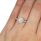 Anillo de Compromiso Diamante .80 ct Diamantes Halo-Pavé .40 ctw