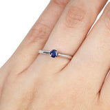 Solitario Oro Blanco Zafiro .15 ct