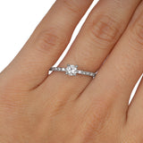 Anillo de Compromiso Diamante Central .35 ct, Diamantes Laterales .12 ctw