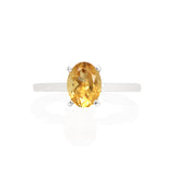 Solitario Oro Blanco Citrina 1.10 ct